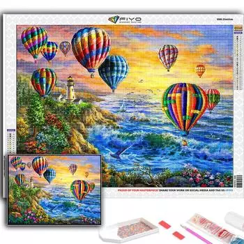 Полный 5D Diy Алмазная картина Воздушный шар 5D Алмазная картина Full Round 20X30CM