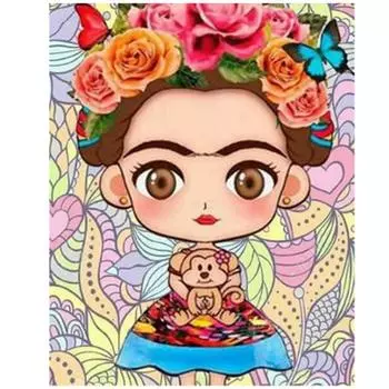 Полный 5D Diy Алмазная картина Японская маленькая девочка Вышивка Крестом Домашний декор Подарок ручной работы 20X25CM