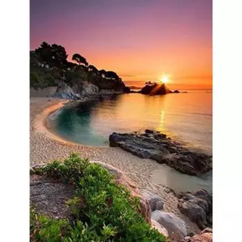 Полный 5D Diy Алмазная картина Закат Морской киоск Вышивка Крестом Домашний Декор Ручной подарок 20X25CM
