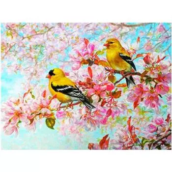 Полный 5D Diy Алмазная картина Желтая милая птица Вышивка Крестом Домашний декор Подарок ручной работы 25x30cm