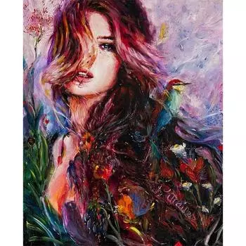 Полный 5D Diy Алмазная картина Женщина Акварель Алмазная вышивка Полный вышивки крестом Домашний декор Подарок ручной работы 20x30cm