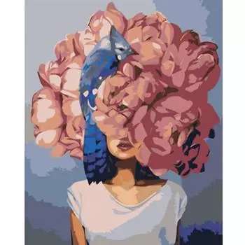 Полный 5D Diy Алмазная картина Женщина Цветочная голова Вышивка Крестом Домашний декор Ручной подарок 25x30cm