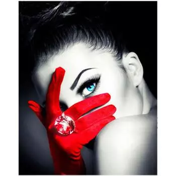 Полный 5D Diy Алмазная картина Женщина Мозаика Алмазная вышивка Крестом Домашний декор Ручной подарок Подарок 25x30cm