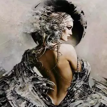 Полный 5D DIY Алмазная картина Женщина обратно Алмазная вышивка Крестом Набор горный хрусталь Домашний декор Подарки Round 25x25cm