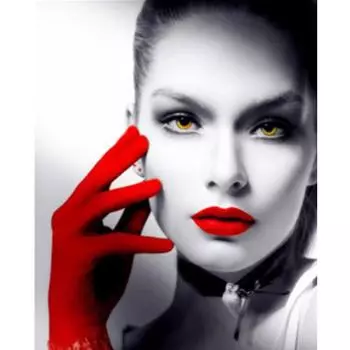 Полный 5D Diy Алмазная картина Женщина в красных перчатках Вышивка крестом Домашний декор Подарок ручной работы 25x30cm