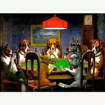 Полный 5D Diy Алмазная картина Животное Азартные игры Алмазная вышивка Полный лежал вышивка крестом Домашний декор Подарок ручной работы 20x30cm