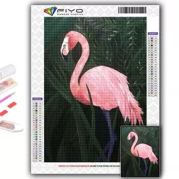 Полный 5D Diy Алмазная картина Животное Фламинго 5D Алмазная картина Full Round 20X30CM