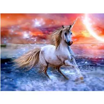 Полный 5D Diy Алмазная картина животное Лошадь Алмазная вышивка Крест Стежок Главная Декор Ручной подарок 20x30cm