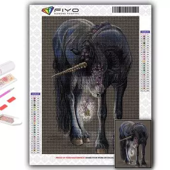 Полный 5D Diy Алмазная картина Животное Лошадь 5D Алмазная картина Full Round 20X30CM