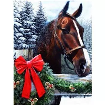 Полный 5D Diy Алмазная картина животное Лошадь Алмазная вышивка Крест Стежок Главная Декор Ручной подарок 25x30cm