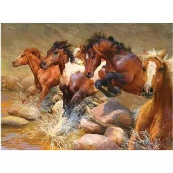 Полный 5D Diy Алмазная картина животное Лошадь Алмазная вышивка Крест Стежок Главная Декор Ручной подарок 20x30cm