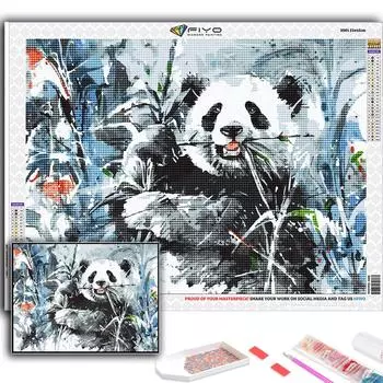 Полный 5D Diy Алмазная картина Животное Панда 5D Алмазная картина Full Round 20X30CM