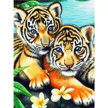 Полный 5D Diy Алмазная картина Животное Тигр Алмазная вышивка Крест Стежок Главная Декор Ручной подарок 25x30cm