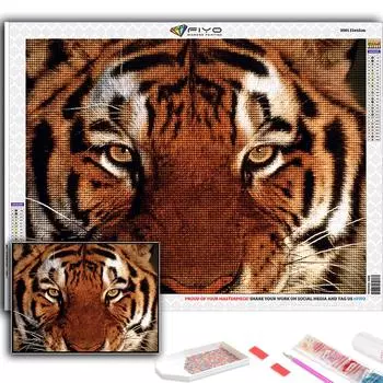 Полный 5D Diy Алмазная картина Животное Тигр 5D Алмазная картина Full Round 20X30CM