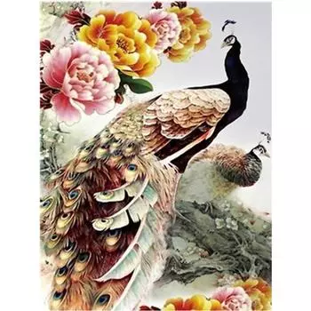 Полный 5D Diy Алмазная картина животных Павлин Алмазная вышивка Крест Стежок Главная Декор Ручной подарок 20x30cm