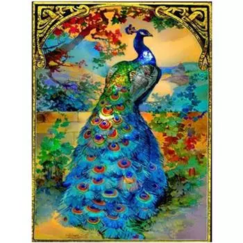 Полный 5D Diy Алмазная картина животных Павлин Алмазная вышивка Крест Стежок Главная Декор Ручной подарок 25x30cm