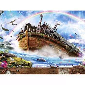 Полный 5D Diy Алмазная картина Животный ковчег Алмазная вышивка Крестом Домашний декор Подарок ручной работы 25x30cm
