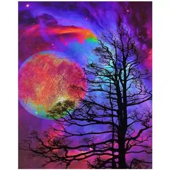 Полный 5D Diy Алмазная картина Жуткая ночная сцена Вышивка Крестом Домашний Декор Подарок ручной работы 25x30cm