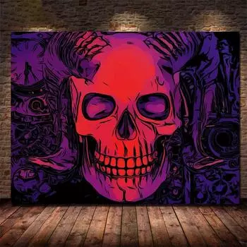 Полный 5D DIY Алмазная картина Жуткий череп Тотем Алмазная вышивка Мозаика Наборы вышивки крестом Домашний декор Подарки ручной работы Round 20x30cm