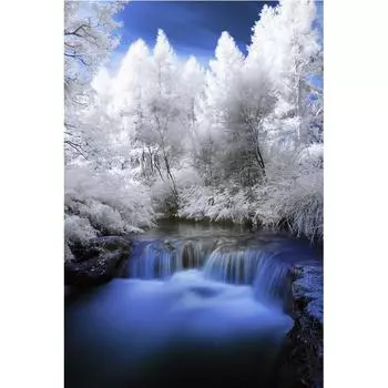 Полный 5D Diy Алмазная картина Зимняя река Алмазная вышивка Полный лежал вышивка крестом Домашний декор Подарок ручной работы 20x30cm