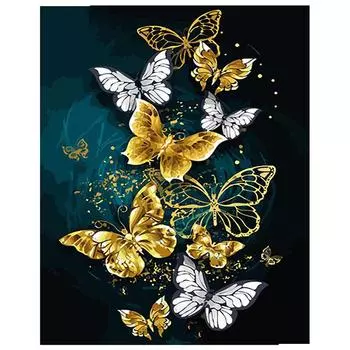 Полный 5D Diy Алмазная картина Золотая бабочка Алмазная вышивка Полный лежал вышивка крестом Домашний декор Подарок ручной работы 20x30cm