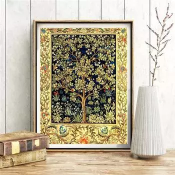Полный 5D Diy Алмазная картина Золотое дерево Мозаика Вышивка Крестом Домашний декор Ручной подарок 20X25CM