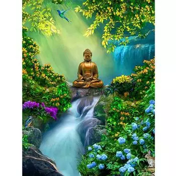 Полный 5D Diy Алмазная картина Золотой Будда Алмазная вышивка Крест Стежок Главная Декор Ручной подарок 25x30cm