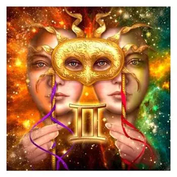 Полный 5D Diy Алмазная картина Золотые Близнецы Алмазная вышивка Наборы для вышивки крестом Домашний декор Подарки ручной работы Round 25x25cm