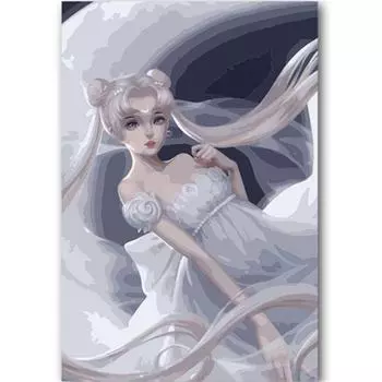 Полный 5D Diy алмазная живопись белое платье красота Алмазная вышивка полный набор аниме наборы для вышивки крестом домашний декор подарок ручной работы Round 20x30cm