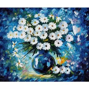 Полный 5D Diy алмазная живопись белые маленькие ромашки Алмазная вышивка полная вышивка крестиком домашний декор подарок ручной работы 20x30cm