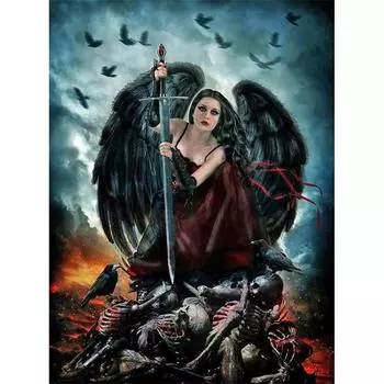 Полный 5D DIY алмазная живопись кокетливый женский самурай Алмазная вышивка наборы мозаики вышивка крестом домашний декор подарки ручной работы Round 20x30cm
