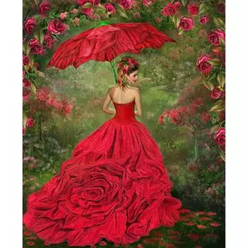 Полный 5D Diy алмазная живопись красное свадебное платье Алмазная вышивка полная вышивка крестиком домашний декор подарок ручной работы 20x30cm