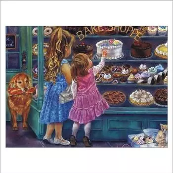 Полный 5D Diy алмазная живопись Маленькая девочка с тортом Алмазная вышивка полная вышивка крестиком домашний декор подарок ручной работы 20x30cm