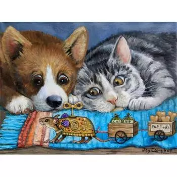 Полный 5D Diy алмазная живопись милые животные Алмазная вышивка полный набор аниме наборы для вышивки крестом домашний декор подарок ручной работы Round 20x30cm