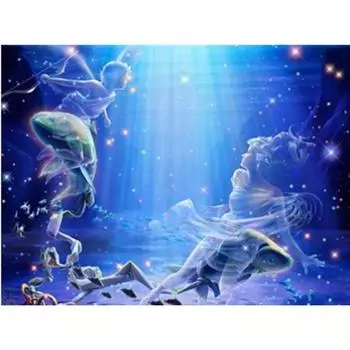 Полный 5D Diy Алмазная картина Рыбы Вышивка Крестом Домашний декор Ручной подарок Мозаика 25x30cm