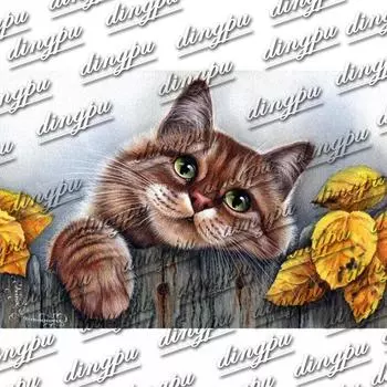 Полный 5D DIY «Ленивый кот» Алмазная картина Рукоделие Алмазная вышивка Крестом Круглый горный хрусталь 20X30