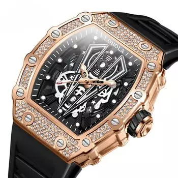 Полный бриллиант мода быстрые часы мужские ленты водонепроницаемые кварцевые часы мужские