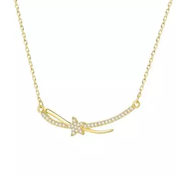 Полный бриллиантовый узел звезды Новый бант пятиконечная звезда ключичная цепочка легкая роскошная высококачественная универсальная