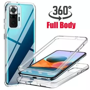 Чехол для телефона 360 Full Cover для Xiaomi Redmi Note 14 13 12 10 11 Pro 11S 9 8 7 Mi 12 11 13 Lite 11T 10T 12T 14T Poco X6X4 Pro X3 F3 PC силиконовый чехол Redmi Note 11 (6.43inch) чистый