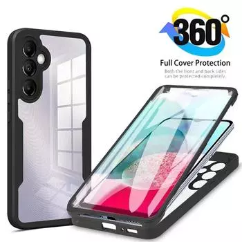 Полный чехол на 360 градусов для Samsung S24 S23Ultra S22 Plus S21 S23 FE A55 A35 A25 A15 A05 A24 A34 A54 A53 A51 A71 A32 A52, защитный чехол для экрана телефона For Samsung S24 красный