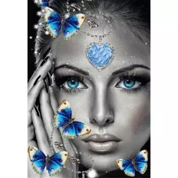 Полный дрель 5D Diy Алмазная картина Бабочка Девушка Вышивка Крестом Домашний Декор Подарок ручной работы 25x30cm