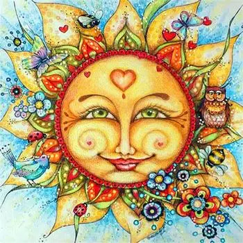 Полный дрель 5D Diy Алмазная картина Мультфильм солнце Вышивка Крестом Домашний декор Подарок ручной работы 25x25cm