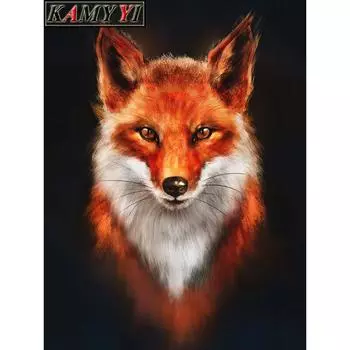 Полный дрель Алмазная 5D DIY Алмазная картина «Красивая рыжая лиса» Животное Алмазная вышивка 20X30CM