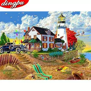 Полный дрель Алмазная картина 5D Дом DIY Алмазная вышивка Мозаика Пейзаж Вышивка крестом 20X30CM