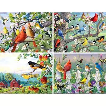 Полный дрель Алмазная картина Птица Домашнее украшение Вышивка крестиком Мозаика Животное Дерево Diamant Art Full Round 20x30CM