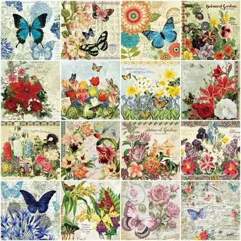 Полный дрель Алмазная картина Текст Роза Вышивка Животное Бабочка Наборы для вышивки крестом Мозаика Домашний Декор Подарок Full Round 20x20CM