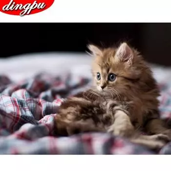 Полный дрель Алмазная вышивка 5D животное DIY Алмазная картина распродажа кошка Новое поступление украшение дома 20X30CM красный