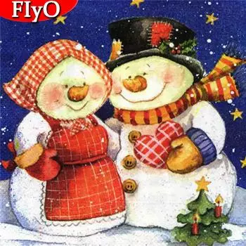 Полный дрель Алмазная вышивка Рождественский снеговик Ремесленный комплект 3D DIY алмазная живопись Пейзаж Зимний рукоделие Домашний декор Full Round 30x30CM