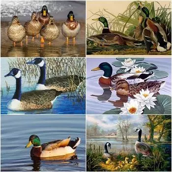 Полный дрель алмазная живопись утка картина горный хрусталь набор для вышивки крестом 5d Алмазная вышивка животное мозаика ручная работа Full Round 20x30CM