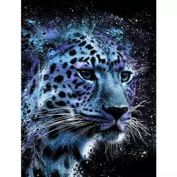 Полный дрель алмазная живопись вышивка крестиком фиолетовый леопард 5d Алмазная мозаика искусство Алмазная вышивка животное горный хрусталь изображение Full Round 20X30CM